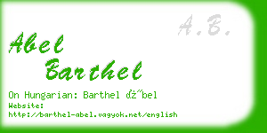 abel barthel business card